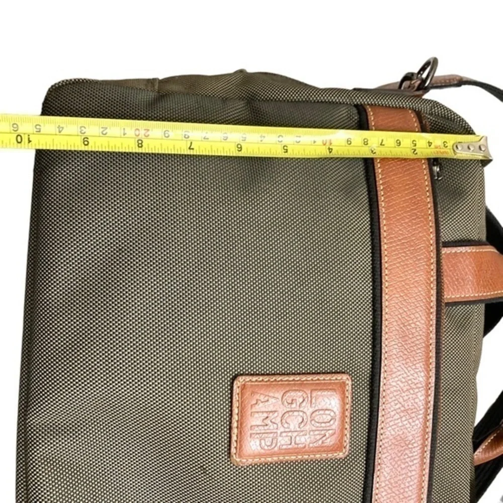 Longchamp canvas and leather duffle travel bag unisex